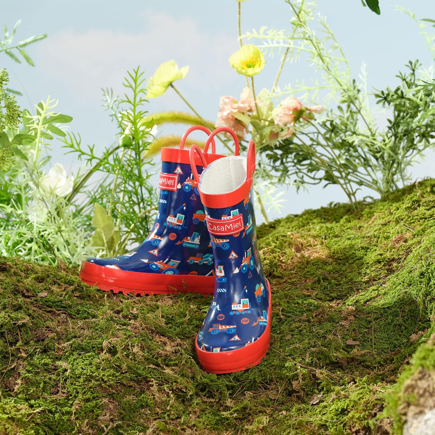 Toddler Rain Boots for Kids Unisex Kids Rain Boots for Boys and Girls, Handmade Natural Rubber Rain Boots for Children Botas Para Niños