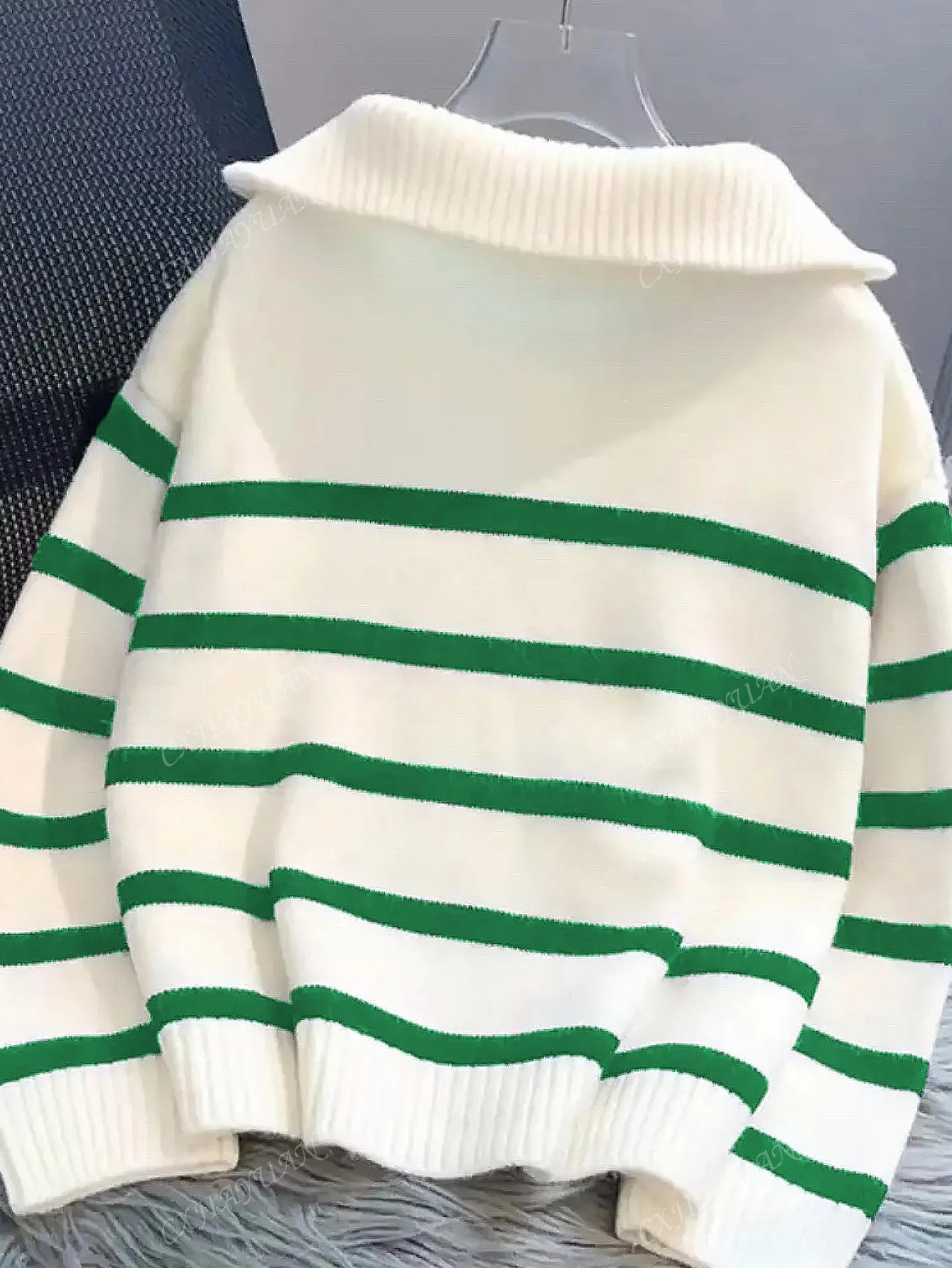 New Autumn/Winter Women Striped Crew Neck All-Match Sweater, Fashionable & Simple Pullover Design,Long Sleeve Tops