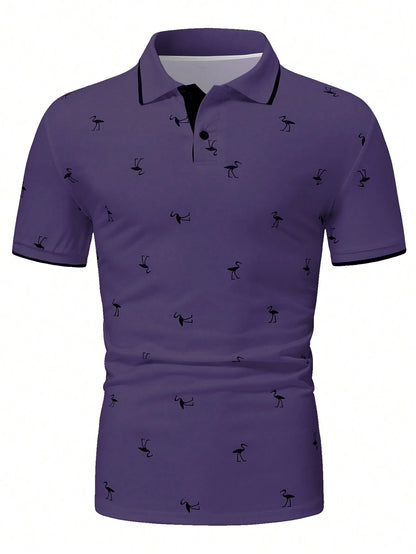 Manfinity RSRT Men'S Short Sleeve Printed Polo Shirt