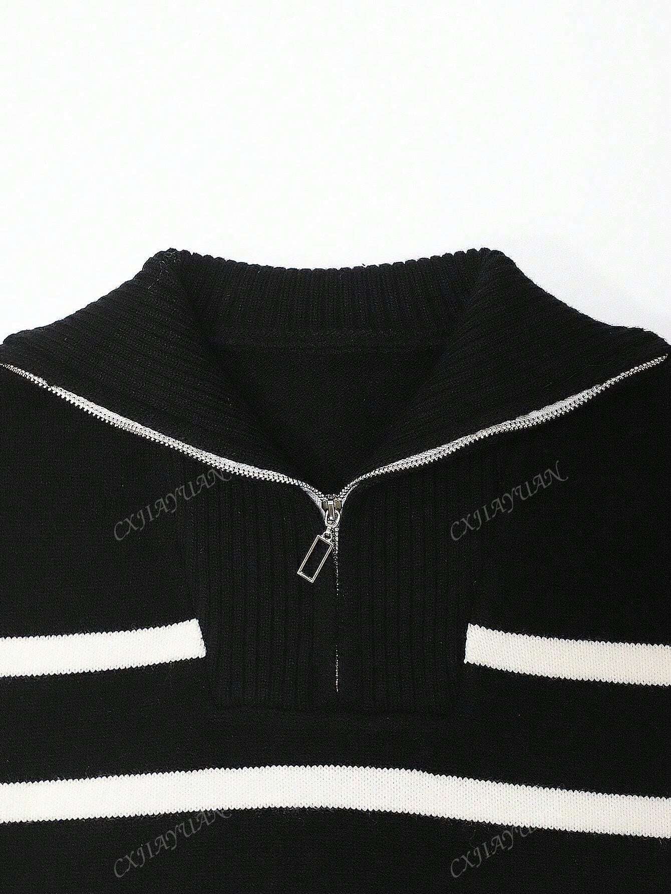 New Autumn/Winter Women Striped Crew Neck All-Match Sweater, Fashionable & Simple Pullover Design,Long Sleeve Tops