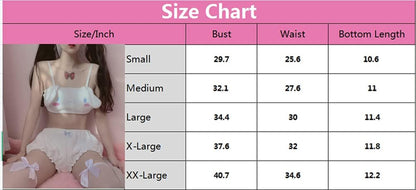 Kawaii Anime Cute Pajamas Set for Women Sweet Lovely Velvet Tube Top and Shorts Sleepwear Suits (White-01, Xx-Large)