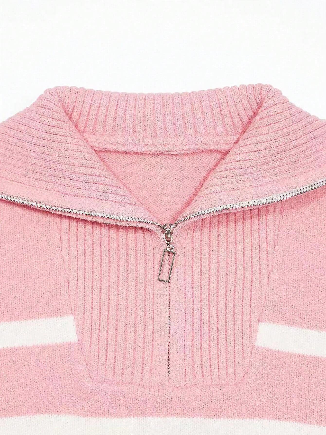 New Autumn/Winter Women Striped Crew Neck All-Match Sweater, Fashionable & Simple Pullover Design,Long Sleeve Tops