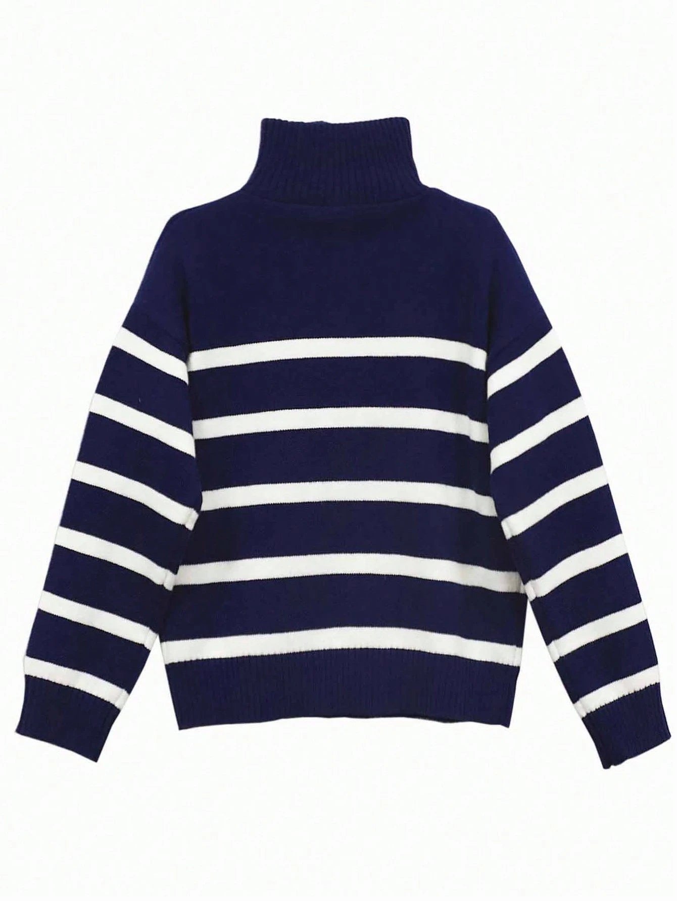 New Autumn/Winter Women Striped Crew Neck All-Match Sweater, Fashionable & Simple Pullover Design,Long Sleeve Tops