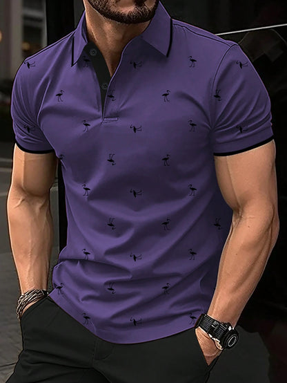 Manfinity RSRT Men'S Short Sleeve Printed Polo Shirt