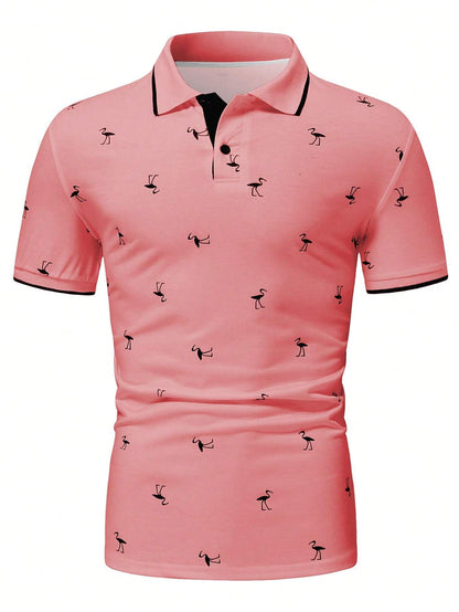 Manfinity RSRT Men'S Short Sleeve Printed Polo Shirt