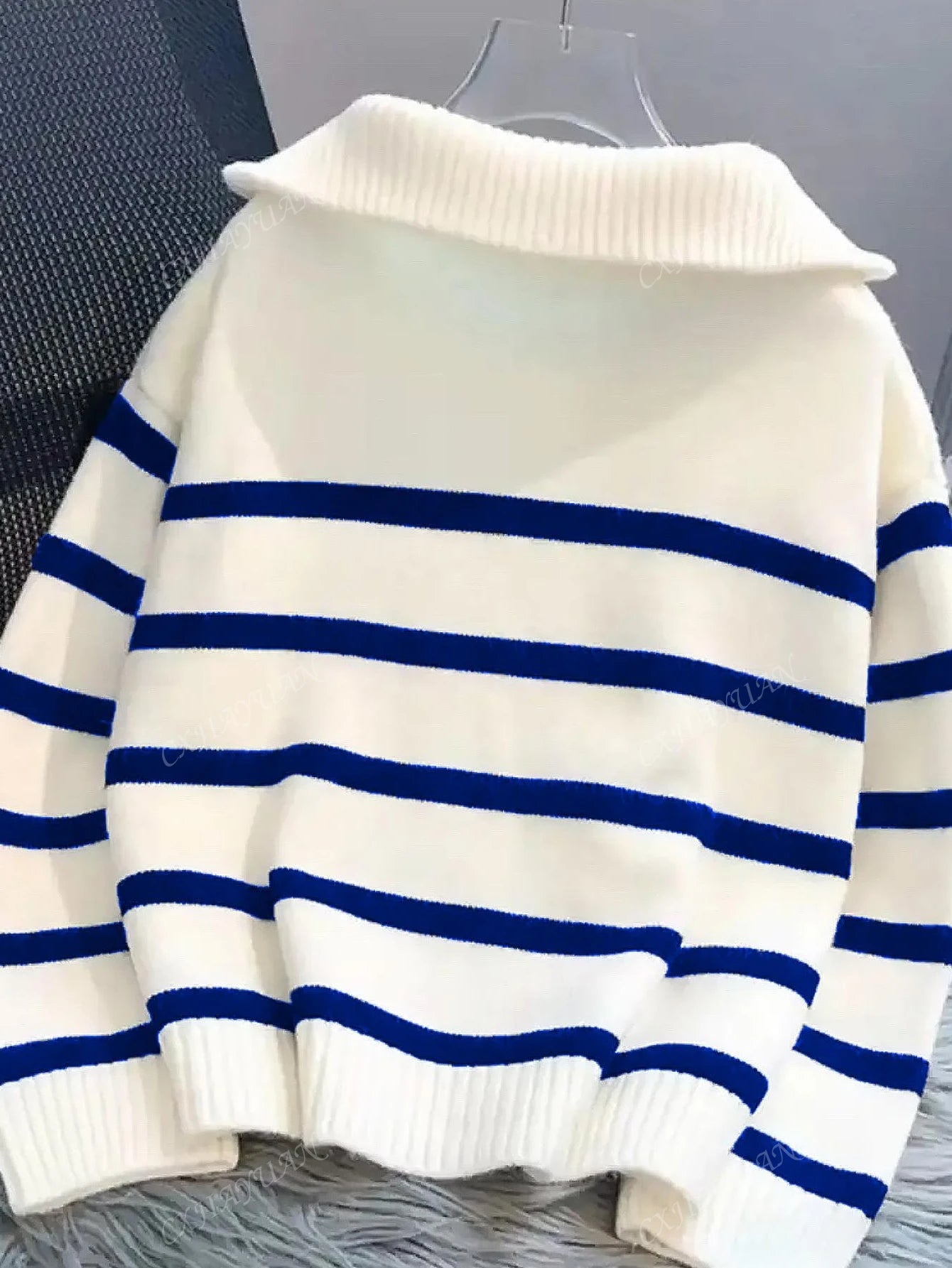 New Autumn/Winter Women Striped Crew Neck All-Match Sweater, Fashionable & Simple Pullover Design,Long Sleeve Tops