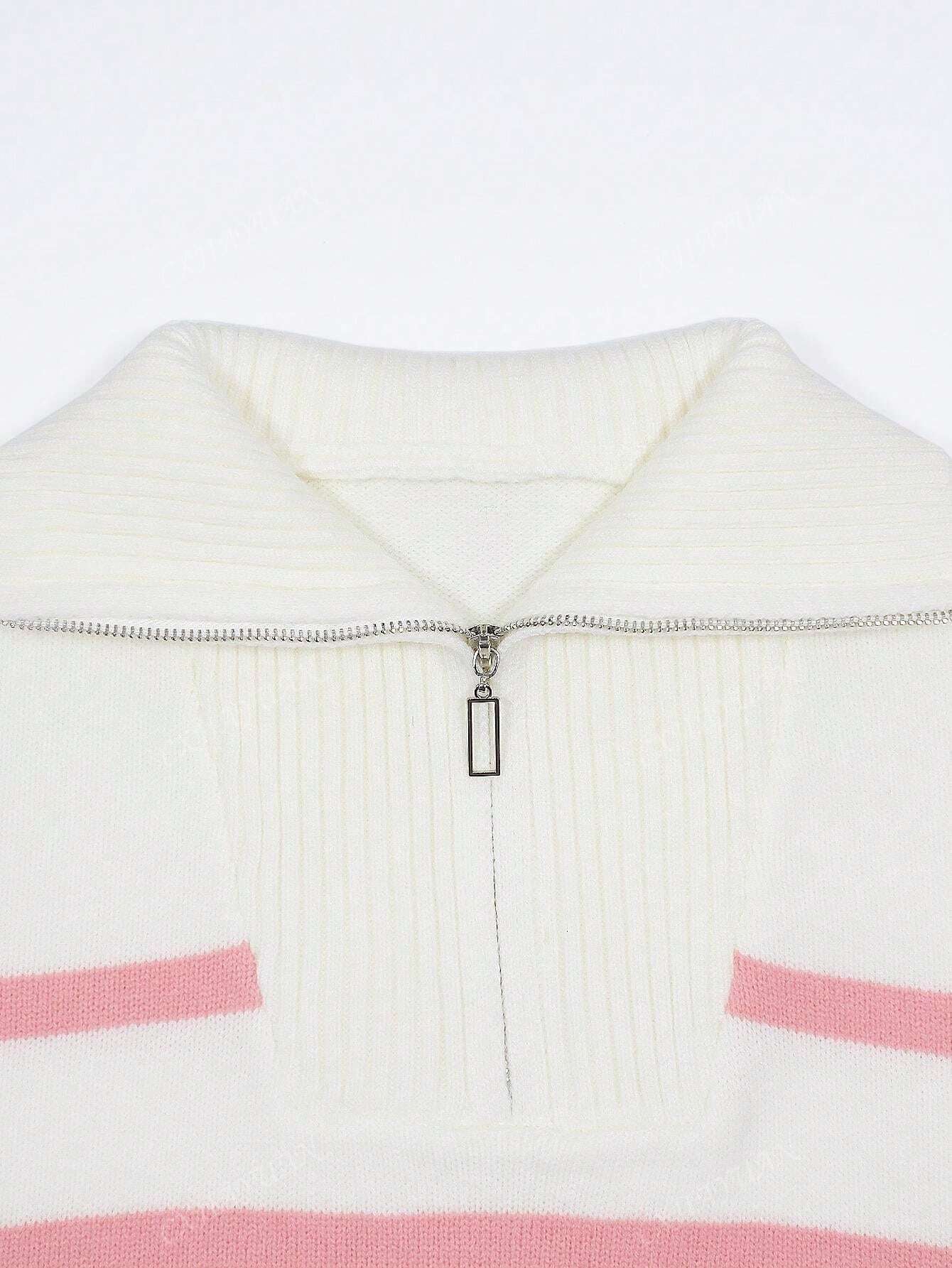 New Autumn/Winter Women Striped Crew Neck All-Match Sweater, Fashionable & Simple Pullover Design,Long Sleeve Tops