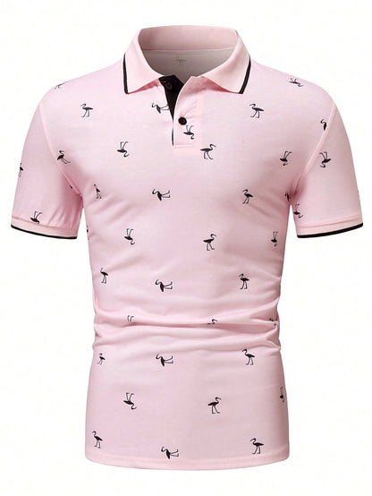 Manfinity RSRT Men'S Short Sleeve Printed Polo Shirt