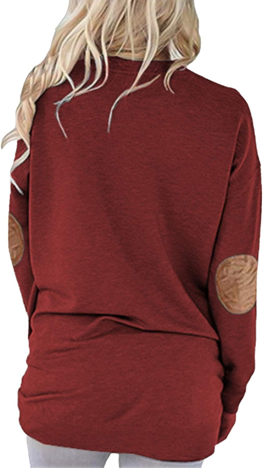 Women'S Mama Bear Shirt Batwing Sleeve Patches Top Wine Red Size M