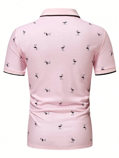 Manfinity RSRT Men'S Short Sleeve Printed Polo Shirt